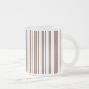 Caneca De Café Vidro Jateado Listras marrons e brancas do Taupe dos doces