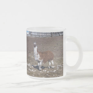Caneca De Café Vidro Jateado Lllama solitário