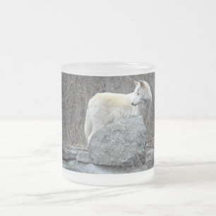 Caneca De Café Vidro Jateado Lobo