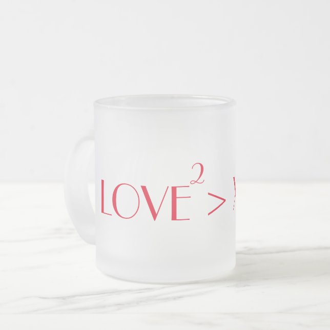 Caneca De Café Vidro Jateado Localizando Lilases - Mug de Amor Esquadrado (Frente Esquerda)