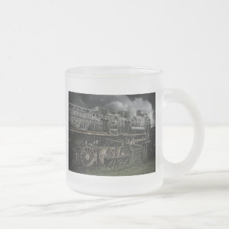 Caneca De Café Vidro Jateado locomotiva a vapor trem via férrea ferrovia