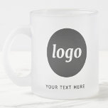 Caneca De Café Vidro Jateado Logotipo e Texto simples para empresa<br><div class="desc">Logotipo simples e texto personalizado para sua empresa. Substitua o logotipo e o texto por você para personalizar. Use-os você mesmo,  entregue-os aos seus funcionários e colegas de trabalho,  venda-os a clientes e clientes ou os entregue como material promocional para inspirar a lealdade do cliente.</div>