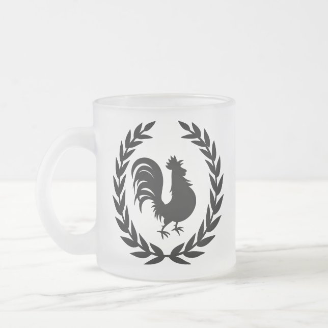 Caneca De Café Vidro Jateado Logotipo rooster (Esquerda)