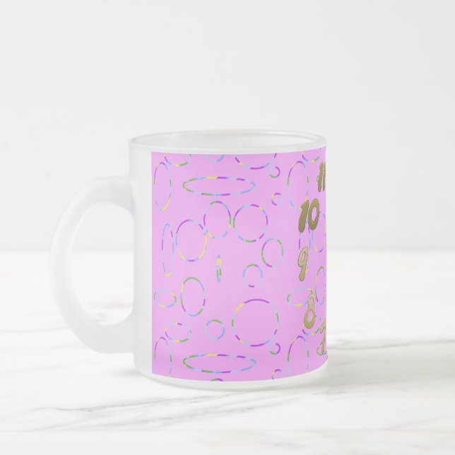Caneca De Café Vidro Jateado Loops modernos na Magenta Magra rosa (Esquerda)