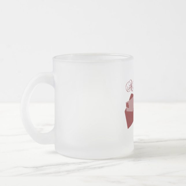 Caneca De Café Vidro Jateado Love Amor Namorados Design (Esquerda)