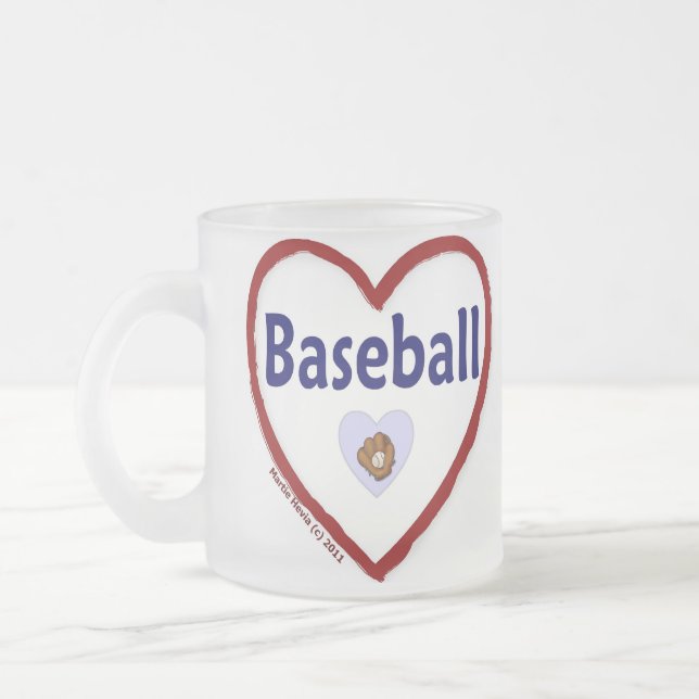 Caneca De Café Vidro Jateado Love Baseball (Esquerda)