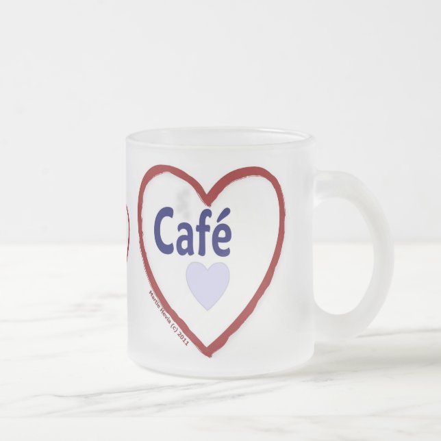 Caneca De Café Vidro Jateado Love Café - Fosco Mug (Direita)