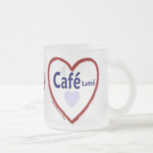 Caneca De Café Vidro Jateado Love Café Latté - Fosco Mug