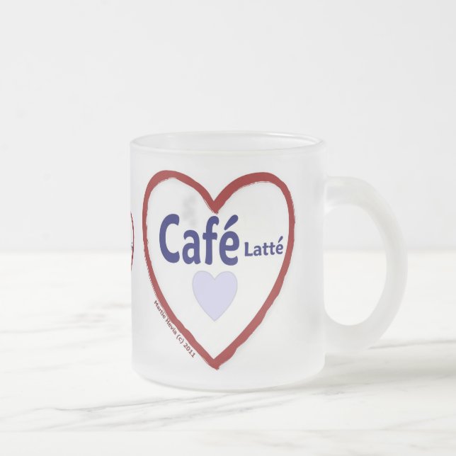 Caneca De Café Vidro Jateado Love Café Latté - Fosco Mug (Direita)