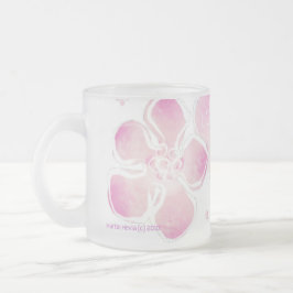 Caneca De Café Vidro Jateado Love Cherry Blossom (Personalizar)