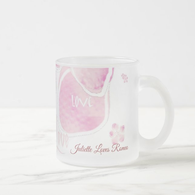 Caneca De Café Vidro Jateado Love Cherry Blossom (Personalizar) (Direita)