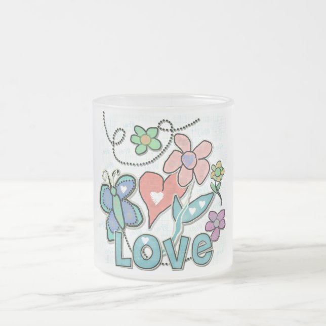 Caneca De Café Vidro Jateado Love Garden (Centro)