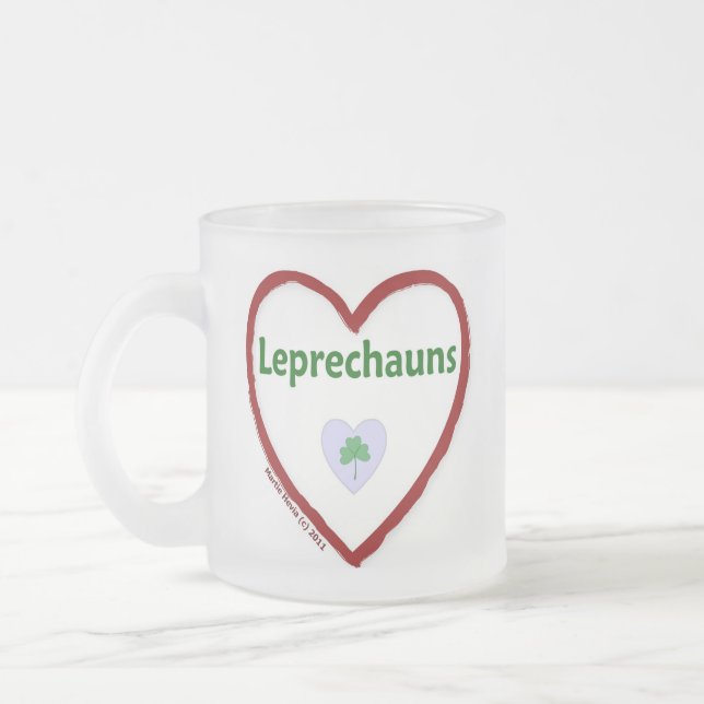 Caneca De Café Vidro Jateado Love Leprechauns (Esquerda)