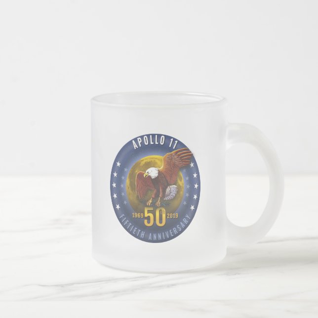 Caneca De Café Vidro Jateado Lua Eagle de Starfield do aniversário de Apollo 11 (Direita)