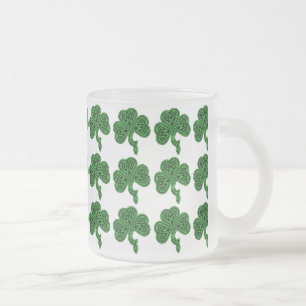 Caneca De Café Vidro Jateado Lucky Celtic Shamrock Beer Mug