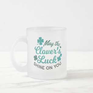 Caneca De Café Vidro Jateado Lucky Clover Charm - Que a Sorte de Clover brilhe