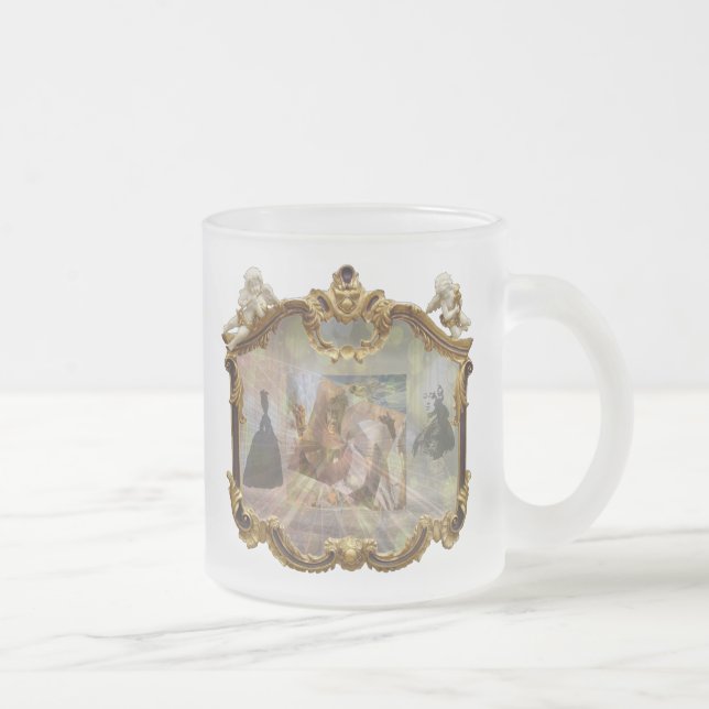 Caneca De Café Vidro Jateado Luís XVI e Marie Antonieta Espelho 3 (Direita)