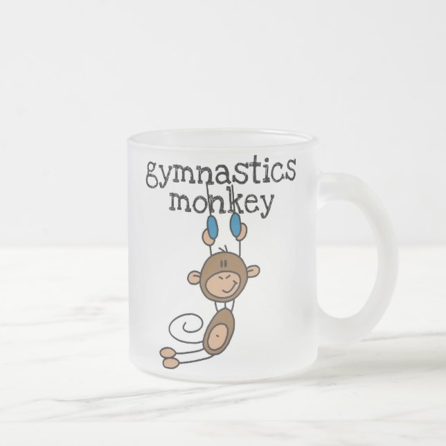 Caneca De Café Vidro Jateado Macaco de Ginástica (Direita)