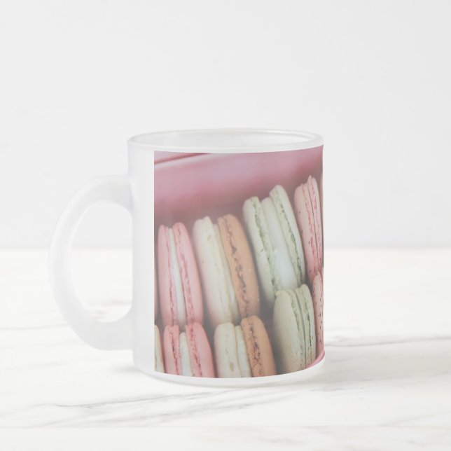 Caneca De Café Vidro Jateado Macaron Mug (Esquerda)