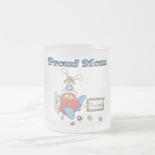 Caneca De Café Vidro Jateado Mãe-Avião Orgulhoso É um camiseta-Rapaz e presente