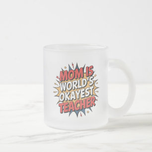 Caneca De Café Vidro Jateado Mãe Power