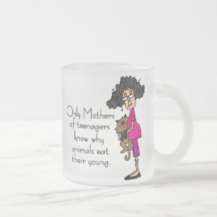 Caneca De Café Vidro Jateado Mães de adolescentes