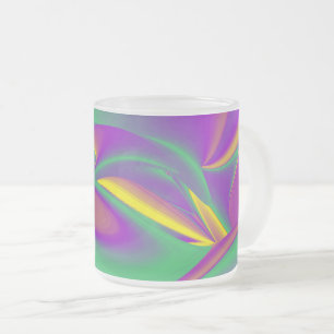 Caneca De Café Vidro Jateado Magia das cores, Abstrato 3D Rainbowart