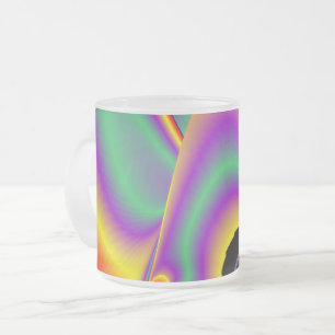 Caneca De Café Vidro Jateado Magia das cores, Abstrato 3D Rainbowart