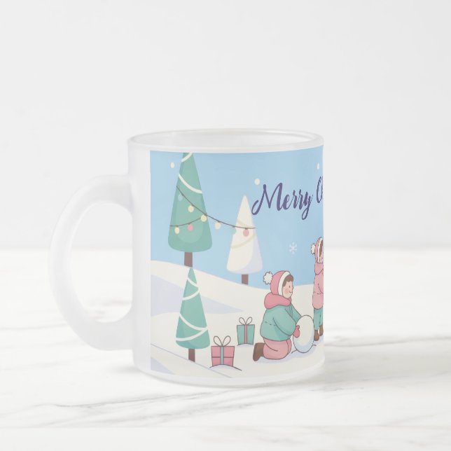 Caneca De Café Vidro Jateado Magia de Natal (Esquerda)