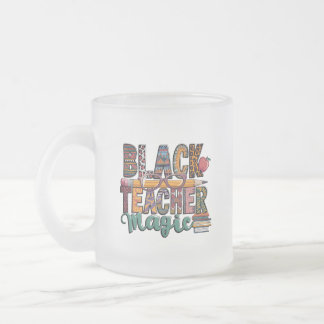 Caneca De Café Vidro Jateado Magia do professor negro: Sip & Inspire