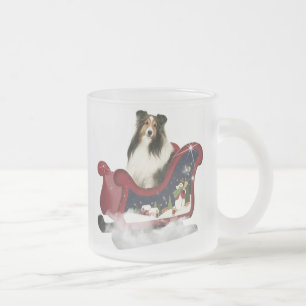 Caneca De Café Vidro Jateado Magic Sleigh Sheltie