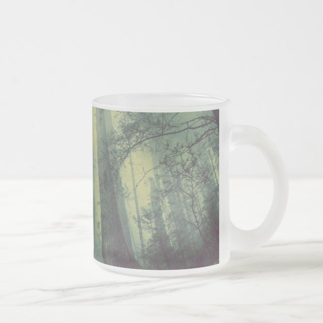 Caneca De Café Vidro Jateado Majestic Misty Forest (Direita)
