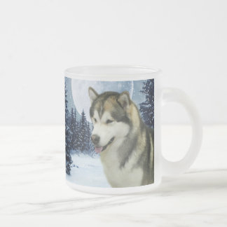 Caneca De Café Vidro Jateado Malamute