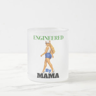 Caneca De Café Vidro Jateado Mama é a engenheira