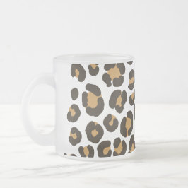 Caneca De Café Vidro Jateado Manchas de Jaguar