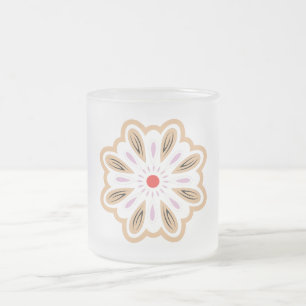 Caneca De Café Vidro Jateado Mandala Flower Art Impressão Boho Decor