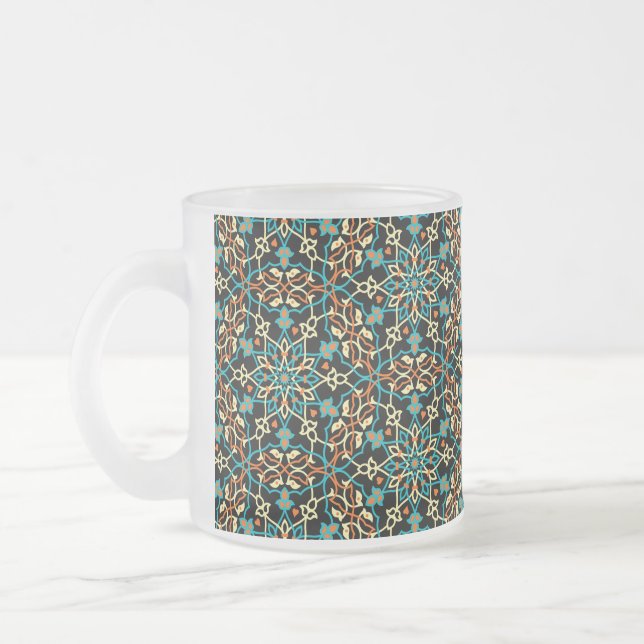 Caneca De Café Vidro Jateado Mandala Inspiração 6 (Esquerda)