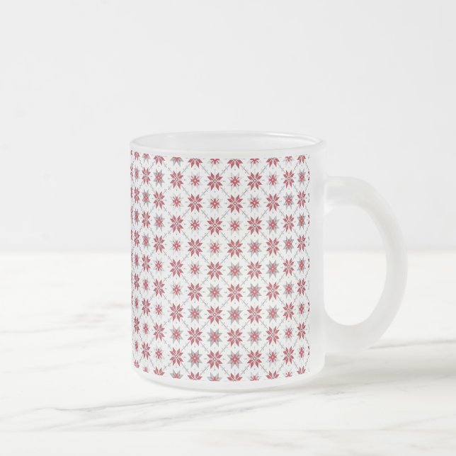 Caneca De Café Vidro Jateado Manhã da Letónia - SN - padrão geométrico V (Direita)