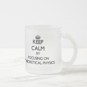 Caneca De Café Vidro Jateado Mantenha a calma centrando-se sobre a física