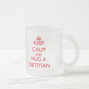 Caneca De Café Vidro Jateado Mantenha a calma e abrace uma dietista