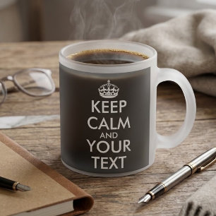 Caneca De Café Vidro Jateado Mantenha a Calma e Continue - Crie o Seu Próprio