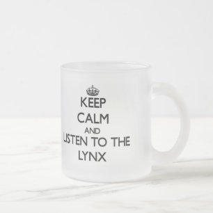 Caneca De Café Vidro Jateado Mantenha a calma e escute o lince