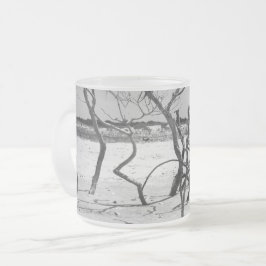 Caneca De Café Vidro Jateado Manter fora