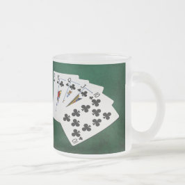 Caneca De Café Vidro Jateado Mãos-Poker - Royal Flush - Acessórios para Pistas