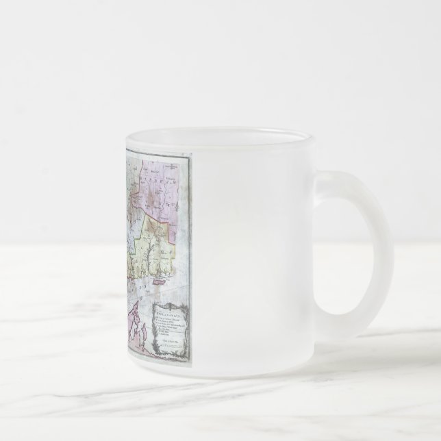 Caneca De Café Vidro Jateado Mapa 1766 velho de Connecticut (Direita)