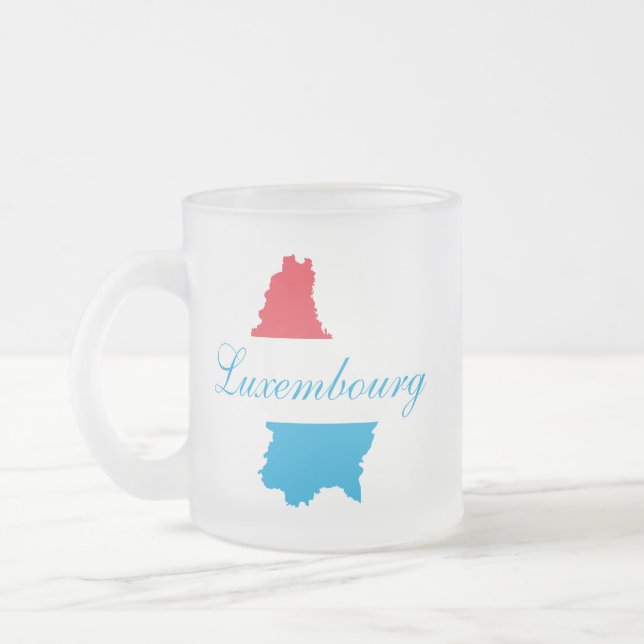 Caneca De Café Vidro Jateado Mapa moderno da bandeira luxemburguesa Souvenir (Esquerda)