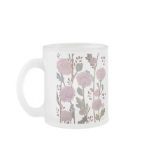 Marigold Flower Pattern Glass Mug