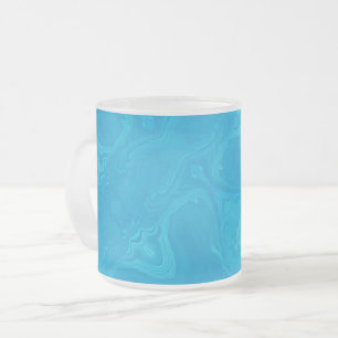 Caneca De Café Vidro Jateado Mármore Azul Abstrato HP Lap Personalizado