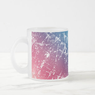 Caneca De Café Vidro Jateado Mármore Vermelho Azul, Azul, multicolor, arranhad