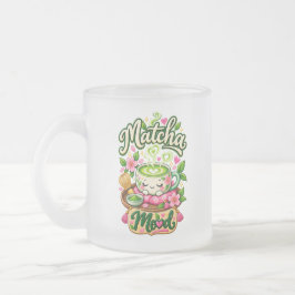 Caneca De Café Vidro Jateado Matcha Mood – Chá de Matcha Kawaii Fofo